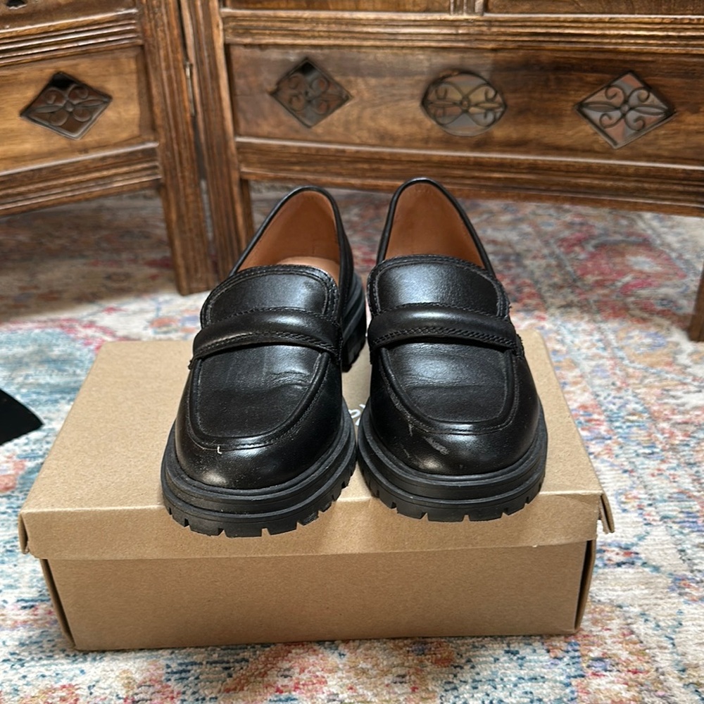 Madewell Black Chunky Sole Loafers